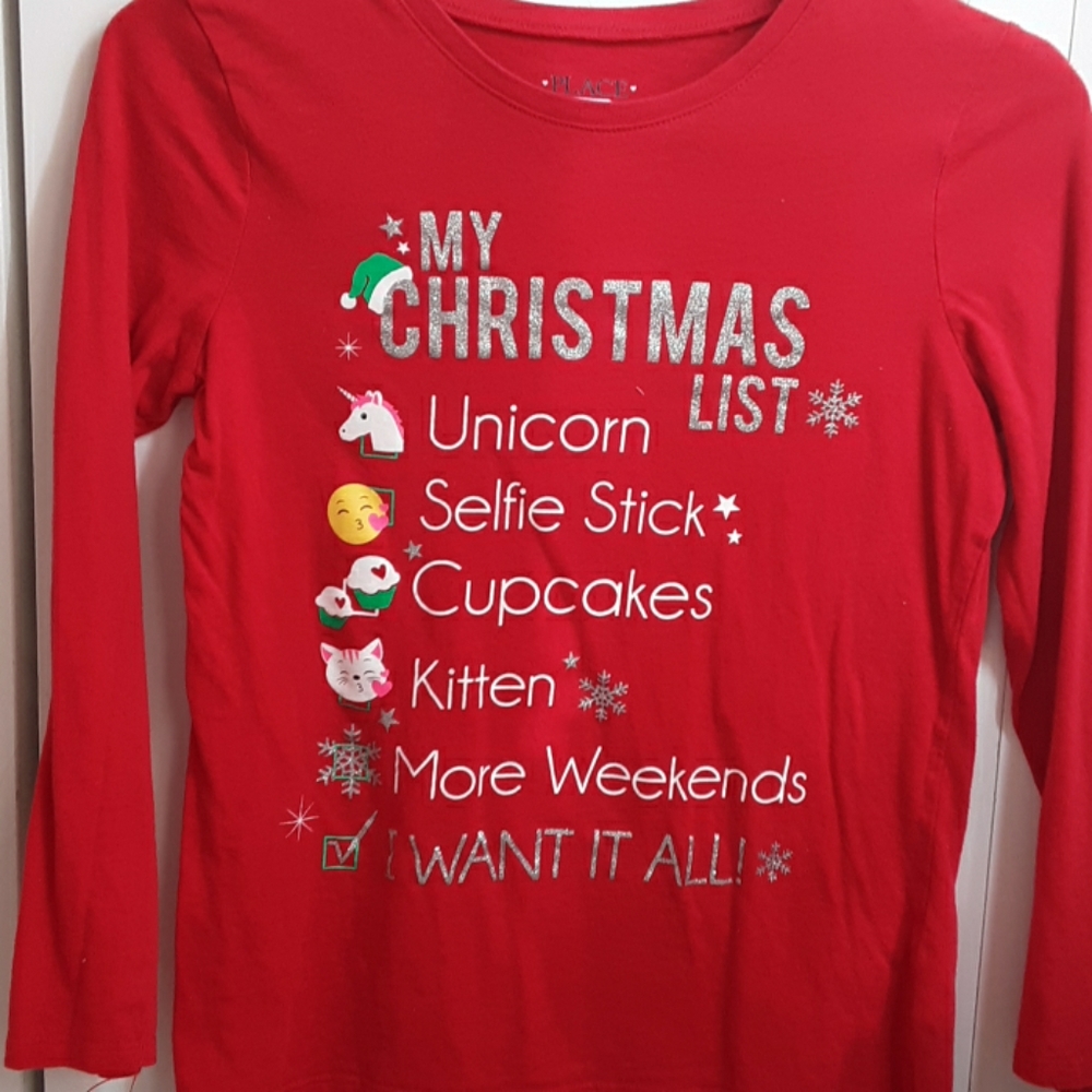 Christmas checklist long sleeved shirt